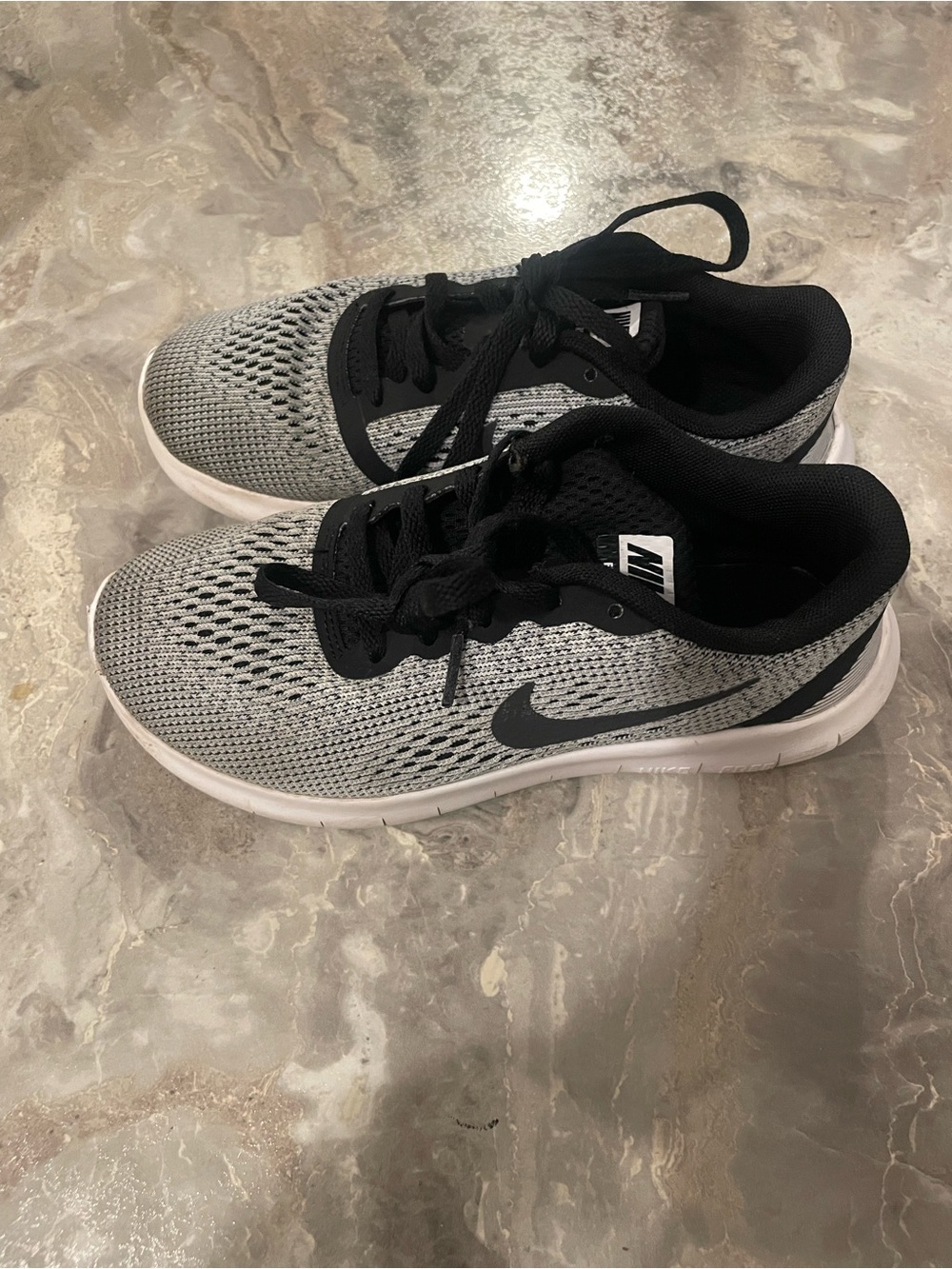 Nike Kids Gray and Black Breathable Knit Sneakers